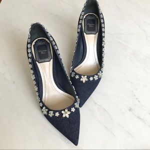 Dior Swarovski Crystal Denim Pumps
